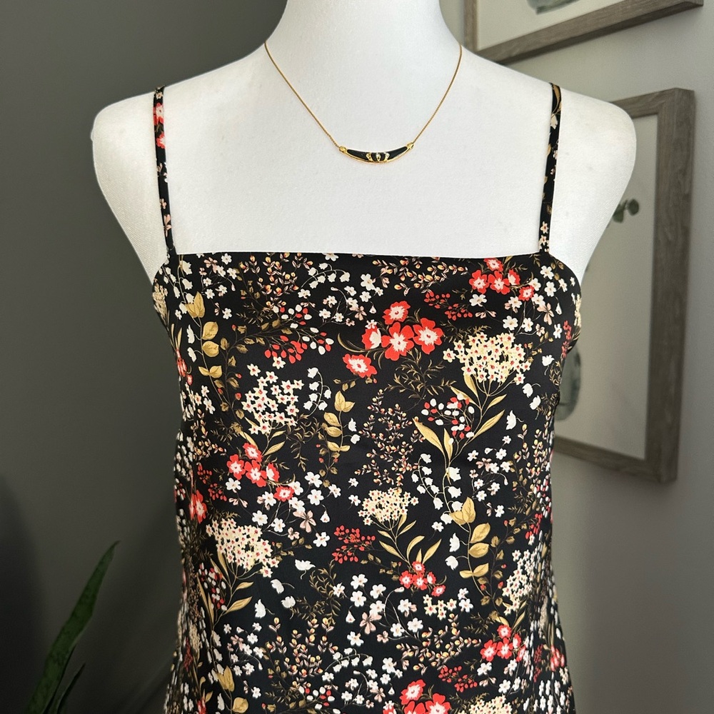 Forever 21 Black Whimsigoth Babydoll Floral Slip Mini Dress - Picture 2 of 5